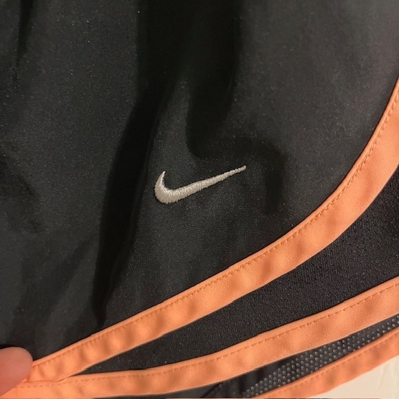 Nike Running Shorts Dri-FIT Athletic Gym Black‎ Orange Trim Women's M - Picture 2 of 5